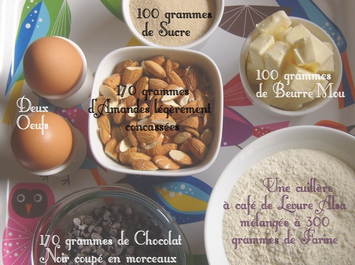 ingredients almond biscotti au chocolat